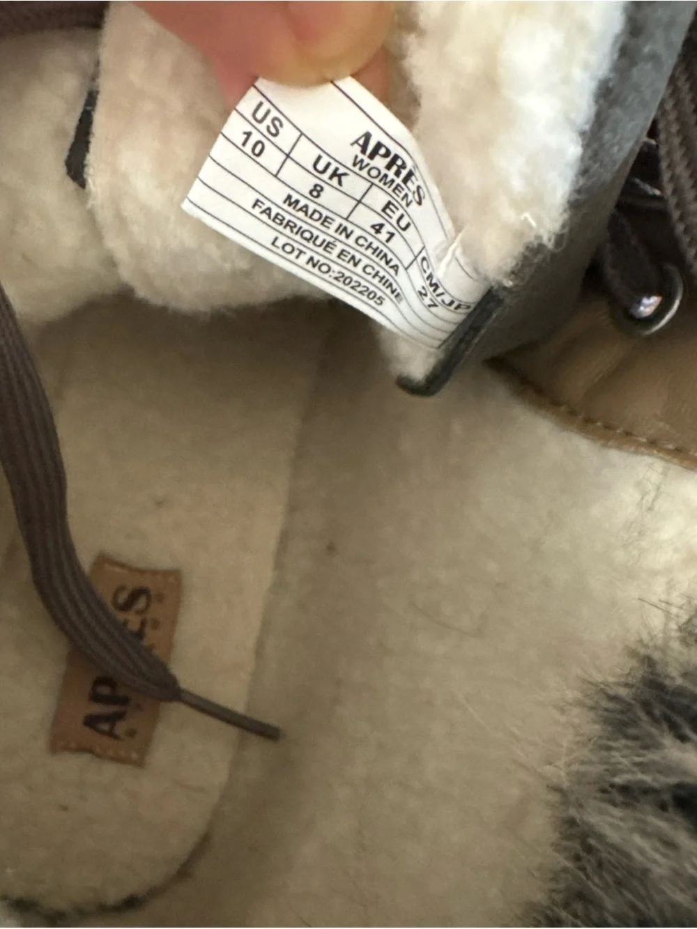 Apres by Lami Women's Gray Faux-Fur Lace-Up Winter Boots Size 10